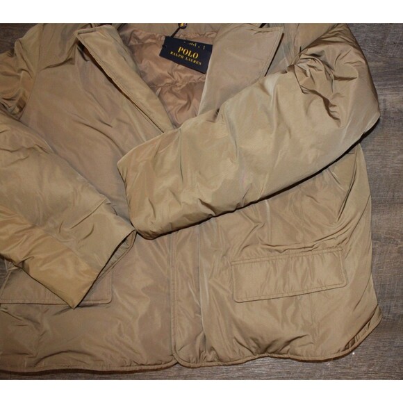 POLO RALPH LAUREN WOMEN'S CROPPED PUFFER COAT KHAKI SZ XXL $260 - Picture 3 of 5